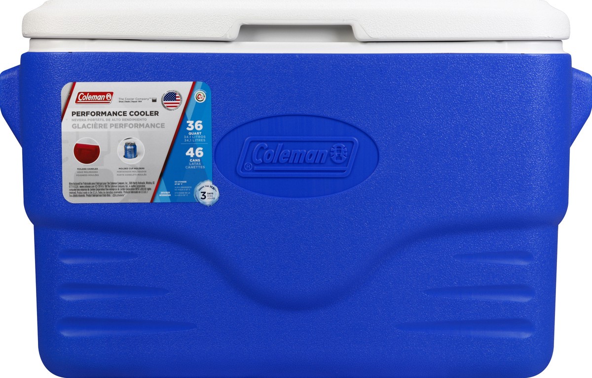 slide 5 of 5, Coleman Performance Cooler - Blue, 36 qt