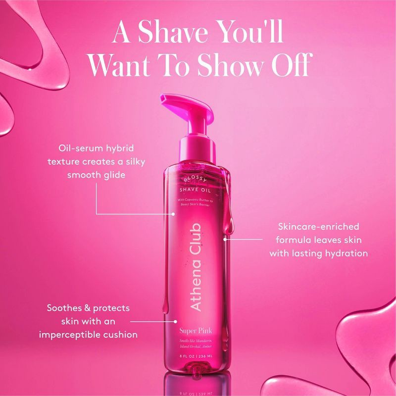 slide 6 of 8, Athena Club Glossy Shave Oil - Super Pink - 8 fl oz, 8 fl oz