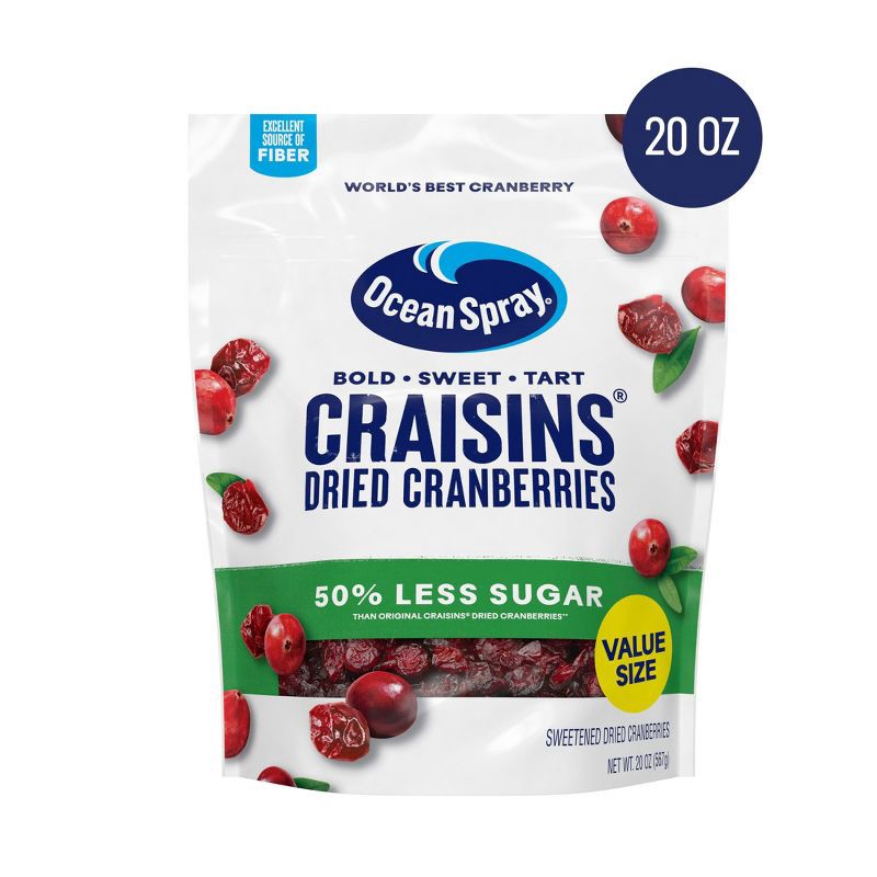 slide 1 of 10, Ocean Spray Reduced Sugar Craisins Dried Cranberries - 20oz, 20 oz