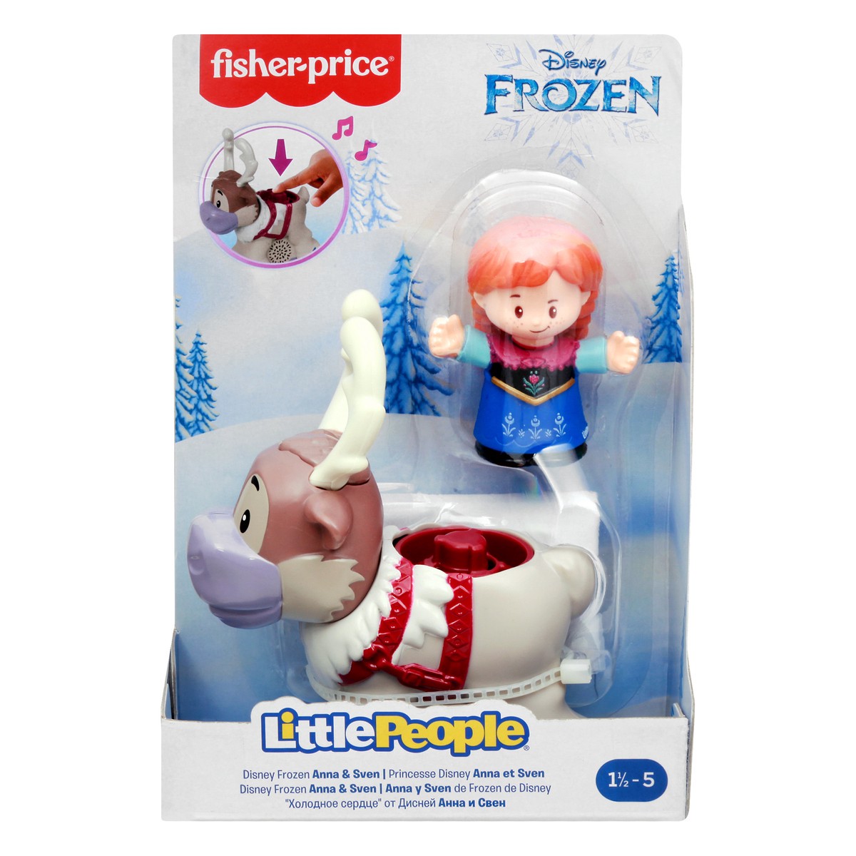 slide 1 of 9, Fisher-Price Little People Disney Frozen Anna And Sven Playset, 1 ct