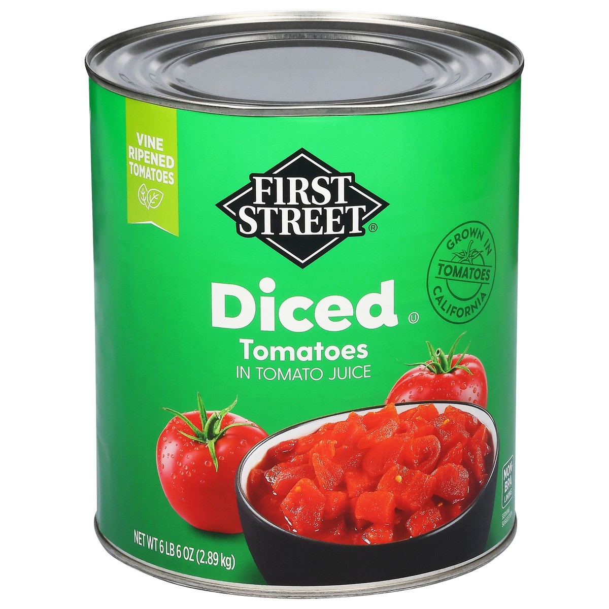 slide 1 of 15, Cb02 First Street Diced Tomatoes In Juice, 102 oz