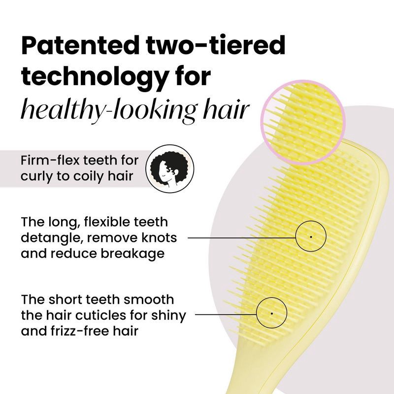slide 4 of 11, Tangle Teezer Plant Brush Naturally Curly Detangling Hair Brush - Pastel Lemon, 1 ct