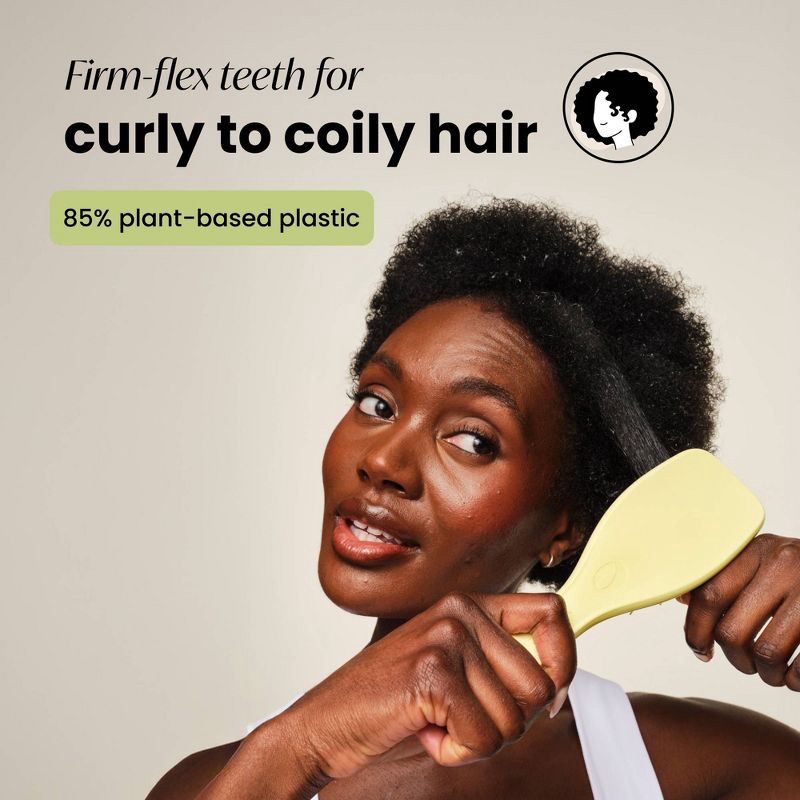 slide 5 of 11, Tangle Teezer Plant Brush Naturally Curly Detangling Hair Brush - Pastel Lemon, 1 ct