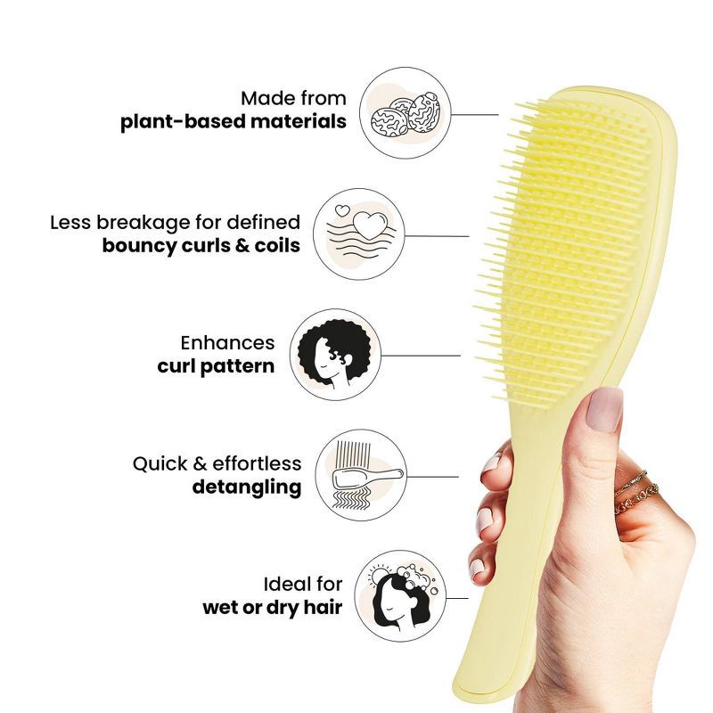 slide 6 of 11, Tangle Teezer Plant Brush Naturally Curly Detangling Hair Brush - Pastel Lemon, 1 ct