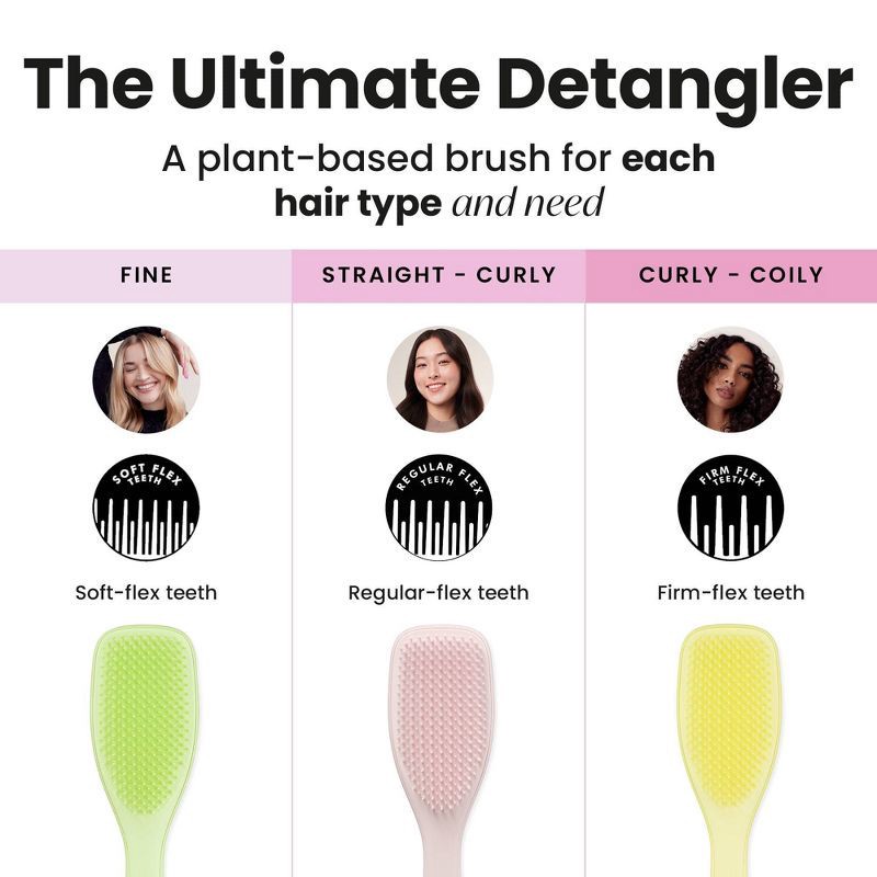 slide 10 of 11, Tangle Teezer Plant Brush Naturally Curly Detangling Hair Brush - Pastel Lemon, 1 ct
