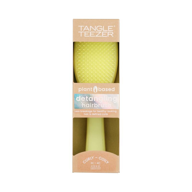 slide 1 of 11, Tangle Teezer Plant Brush Naturally Curly Detangling Hair Brush - Pastel Lemon, 1 ct