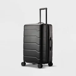 Hardside Medium Checked Spinner Suitcase - Open Story™️Black