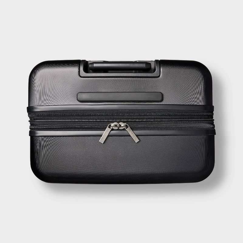 slide 4 of 5, Hardside Large Checked Spinner Suitcase Black - Open Story™️, 1 ct