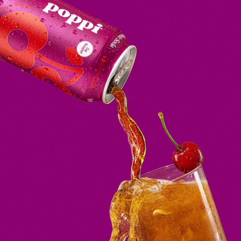 slide 5 of 6, Poppi Cherry Cola Prebiotic Soda - 12 fl oz Can, 12 fl oz