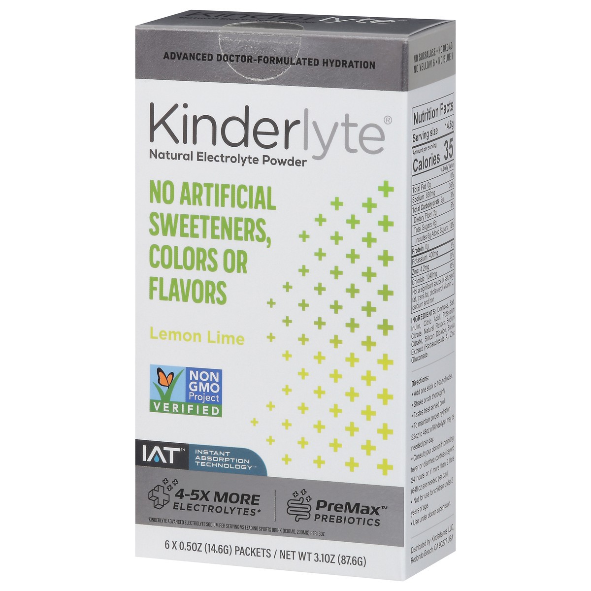 slide 3 of 9, Kinderlyte Natural Electrolyte Powder Lemon Lime, 0.5 oz