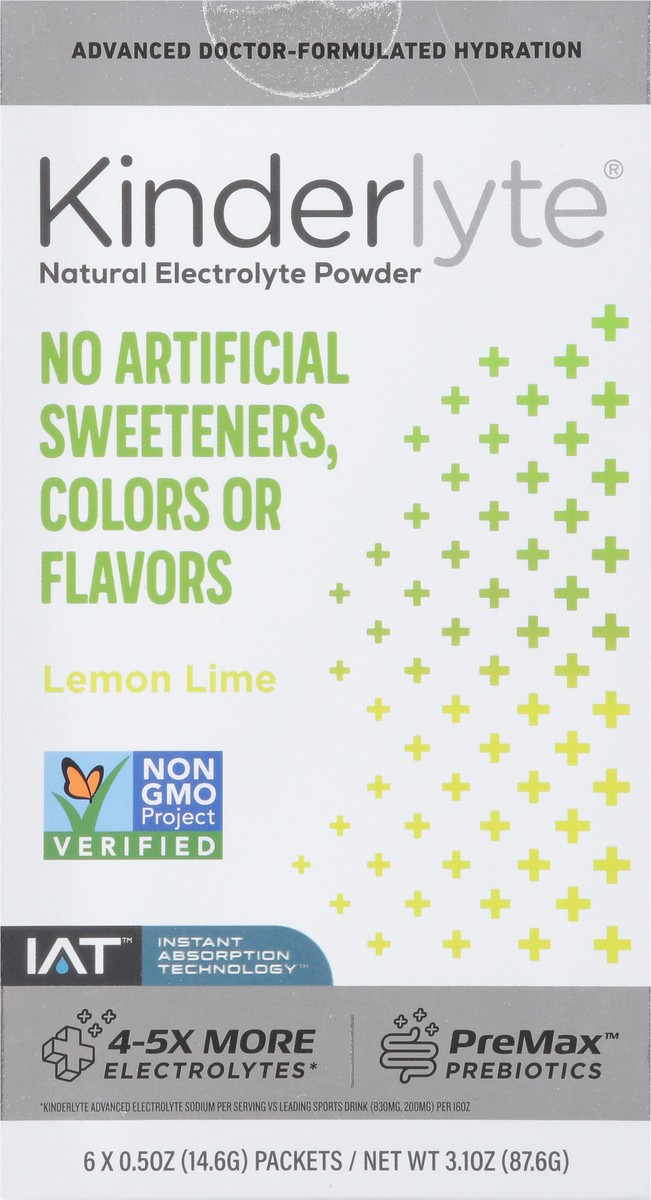 slide 6 of 9, Kinderlyte Natural Electrolyte Powder Lemon Lime, 0.5 oz