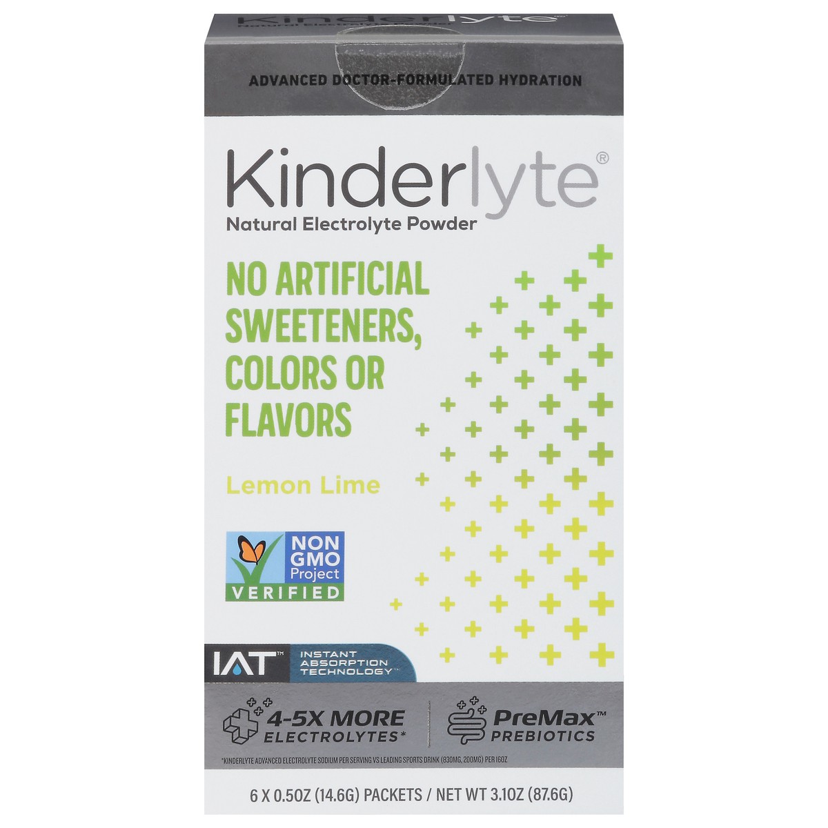 slide 1 of 9, Kinderlyte Natural Electrolyte Powder Lemon Lime, 0.5 oz