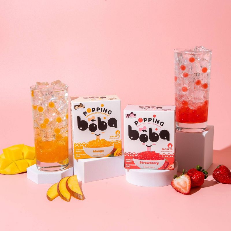 slide 5 of 7, Yulu Popping Bursting Strawberry Flavored Boba Fruit Bubbles For Boba Tea - 6ct/10.6oz, 6 ct; 10.6 oz