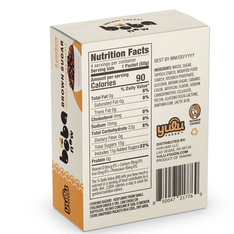slide 2 of 9, Yulu Boba Now Brown Sugar Instant Tapioca Pearls Packets - 7.1oz/4ct, 4 ct; 7.1 oz