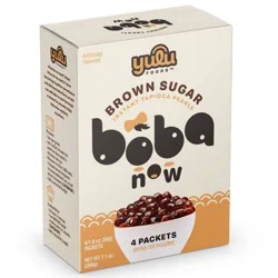 Yulu Boba Now Brown Sugar Instant Tapioca Pearls Packets - 7.1oz/4ct