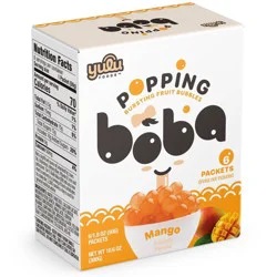 Yulu Popping Bursting Mango Flavored Boba Fruit Bubbles - 10.6oz/6ct