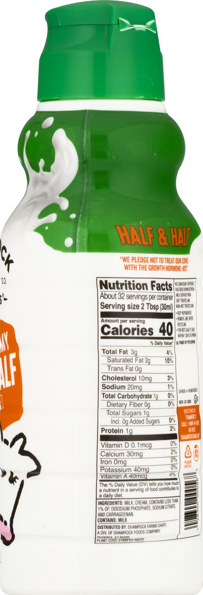 slide 2 of 12, Shamrock Farms Rich & Creamy Half & Half - 1 qt, 1 qt