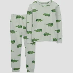 Carter's Just One You®️ Toddler Boys' 2pc Comfy Soft Snug Fit Dinosaurs Pajama Set - Green 4T