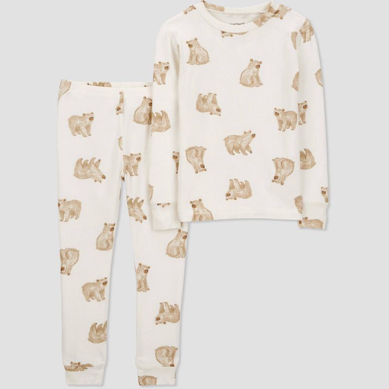 slide 1 of 3, Carter's Just One You®️ Toddler Boys' 2pc Comfy Soft Snug Fit Bears Pajama Set - Brown/Cream 5T, 2 ct