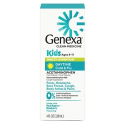 Genexa Kids' Multi-Symptom Cold & Stuffy Nose Liquid Relief - 4 fl oz: Dye-Free, Paraben-Free, Blueberry Flavor