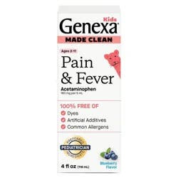 Genexa Kids' Acetaminophen Pain and Fever - Blueberry Liquid - 4 fl oz