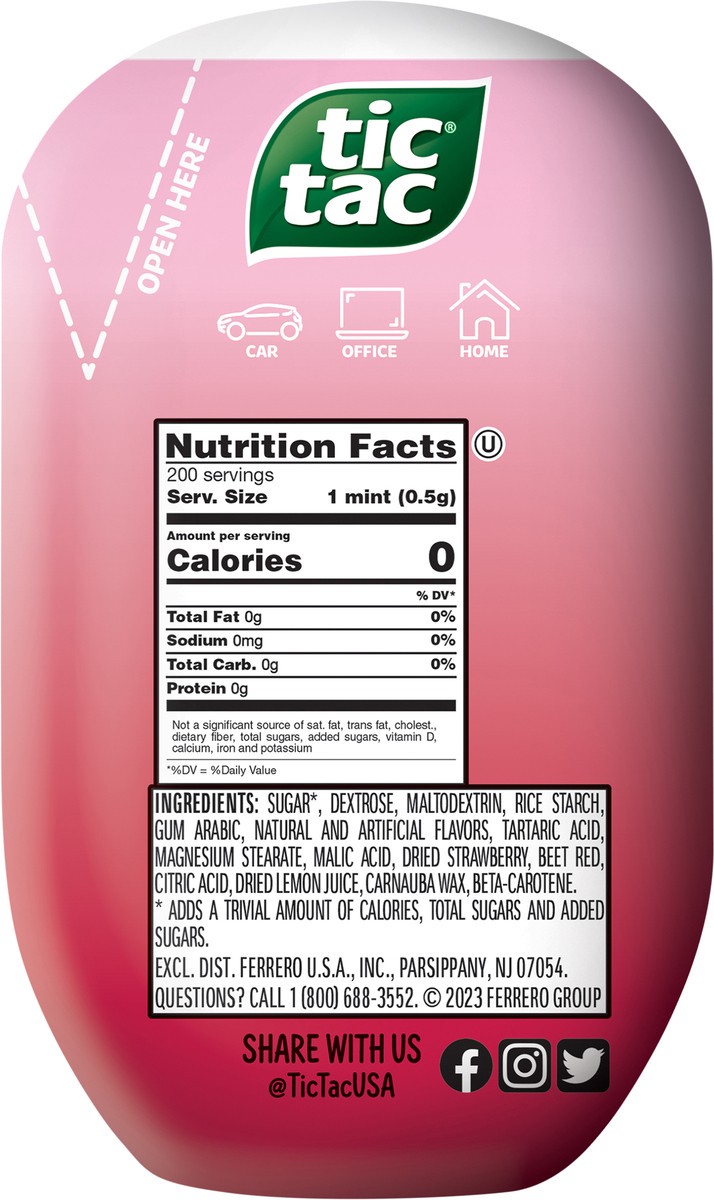 slide 6 of 7, Tic Tac Strawberry & Cream Mints 200 ea, 200 ct