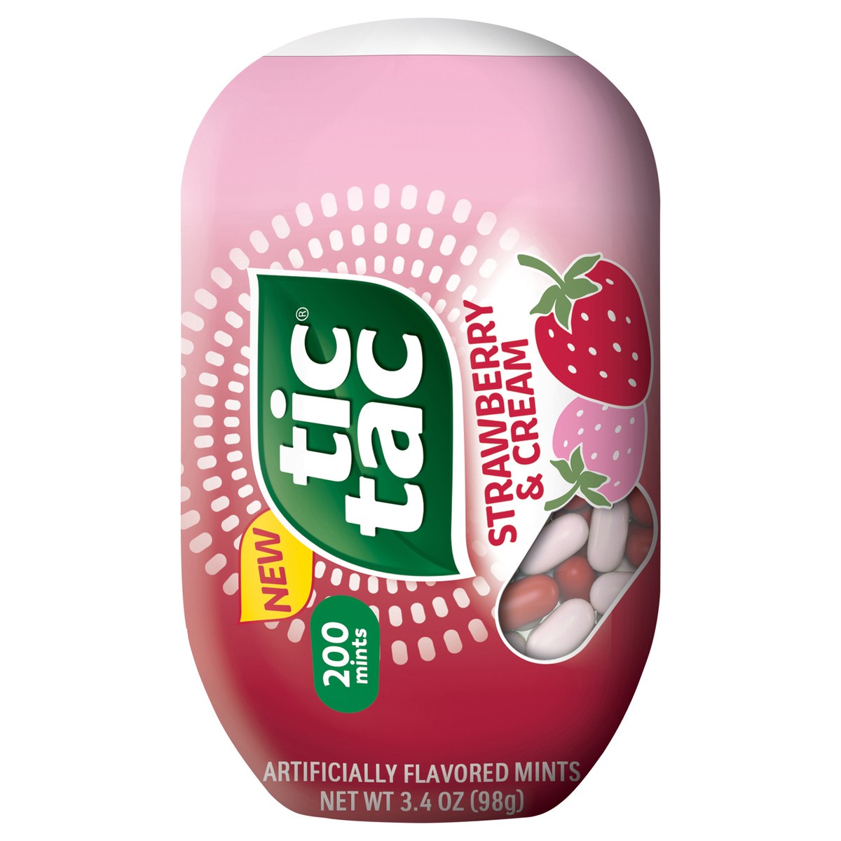 slide 1 of 7, Tic Tac Strawberry & Cream Mints 200 ea, 200 ct