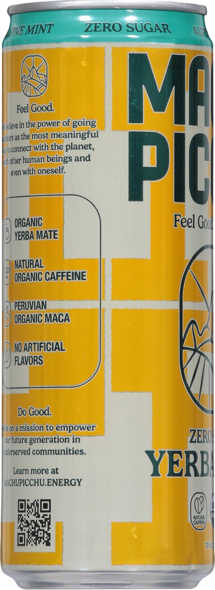slide 7 of 9, Machu Picchu Energy Zero Sugar Yerba Mate Alpine Mint Energy Drink - 12 fl oz, 12 oz