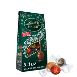 Lindt Lindor Holiday Assorted Chocolate Candy Truffles With Smooth, Melting Truffle Center, 5.1 oz