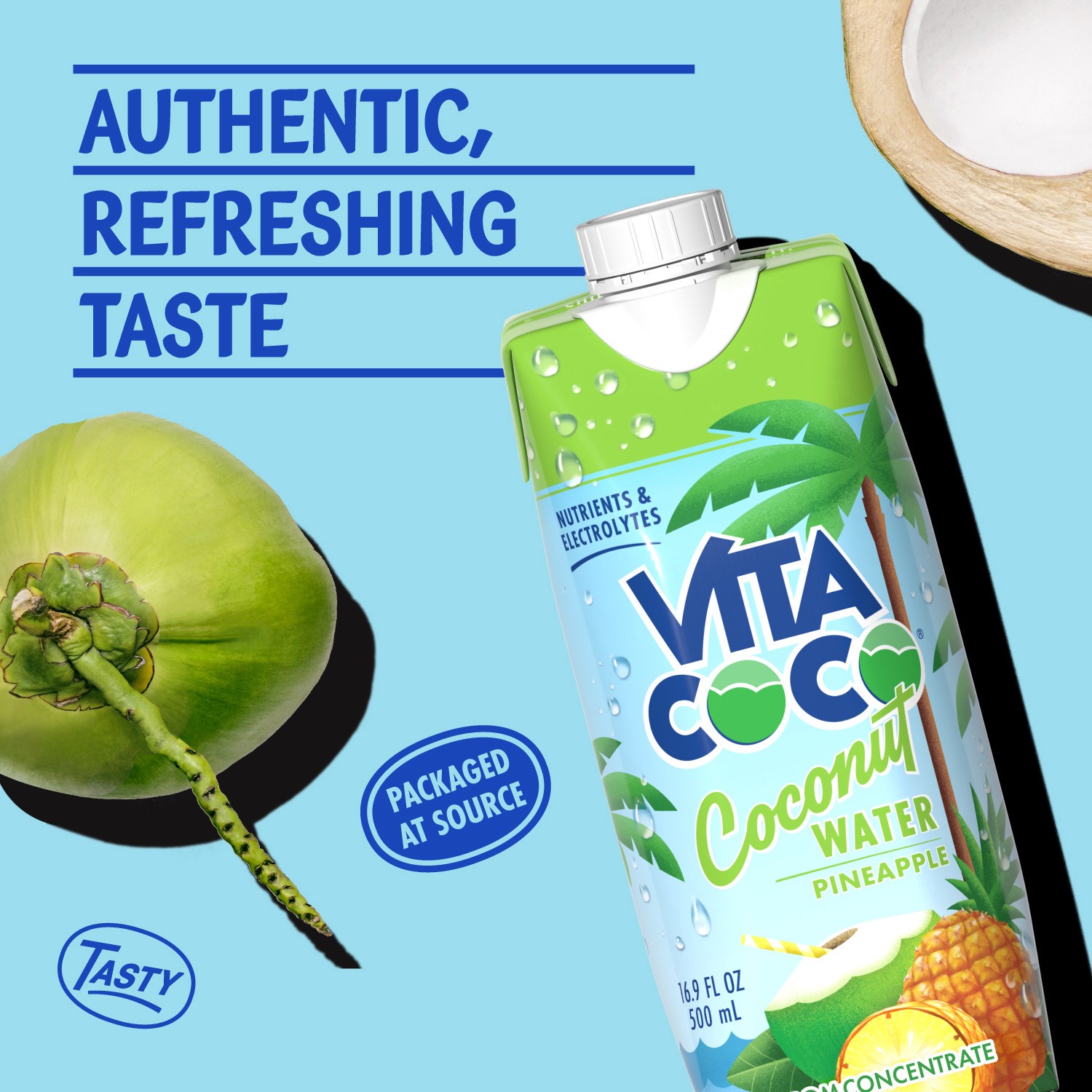 slide 5 of 5, Vita Coco Pineapple Coconut Water 16.9 fl oz Carton, 16.9 fl oz