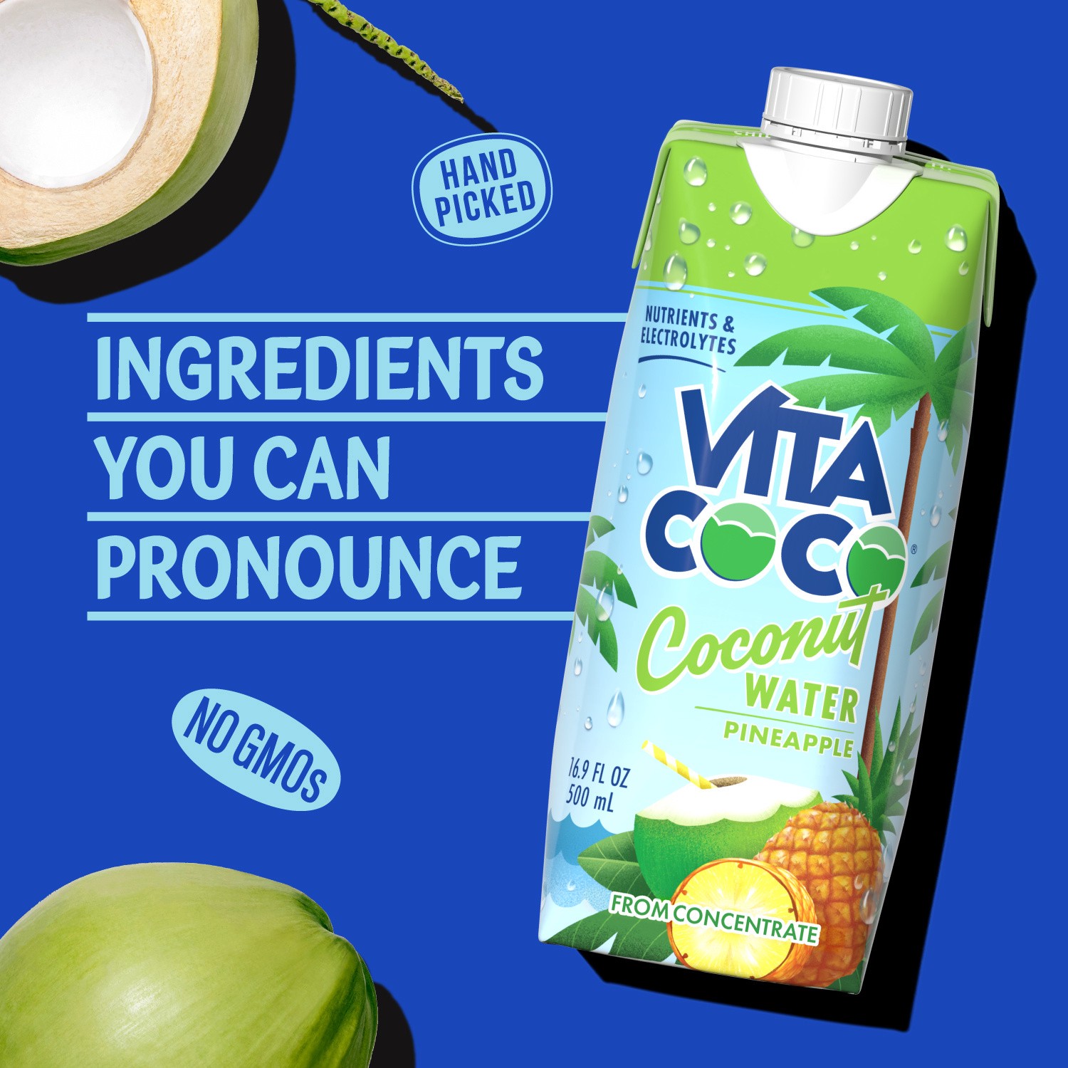 slide 2 of 5, Vita Coco Pineapple Coconut Water 16.9 fl oz Carton, 16.9 fl oz