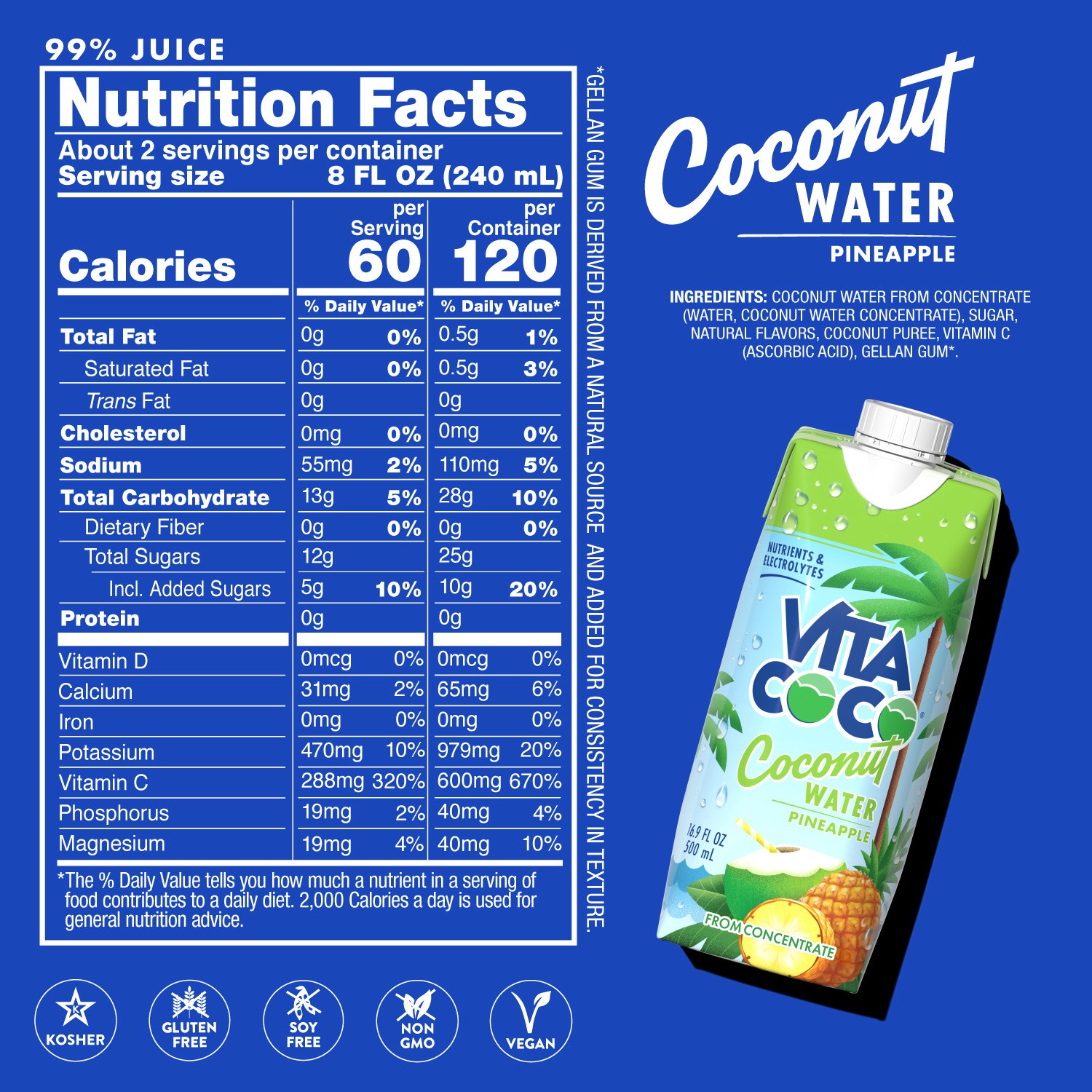 slide 3 of 5, Vita Coco Pineapple Coconut Water 16.9 fl oz Carton, 16.9 fl oz