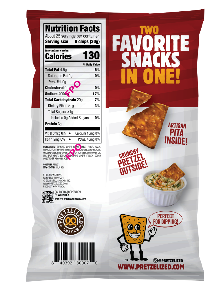 slide 2 of 2, Pretzelized Snacks Buffalo Pretzel Pita Chips 7 oz, 7 oz