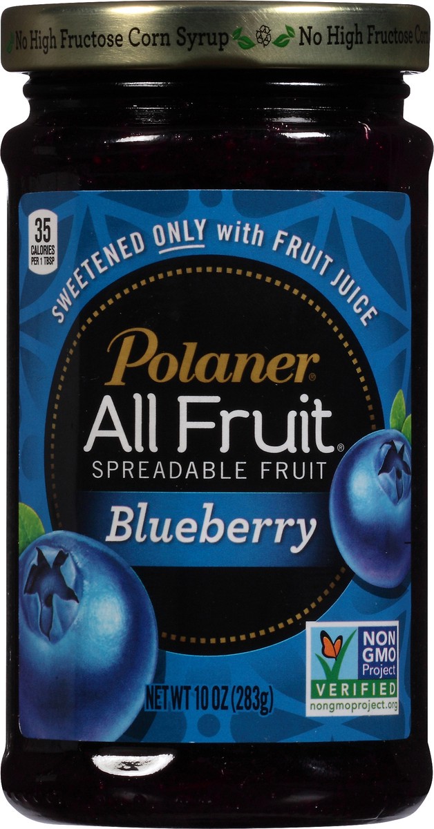 slide 1 of 7, Polaner All Fruit Gluten Free Blueberry Spreadable Fruit, Blueberry Fruit Spread, 10 OZ, 10 oz