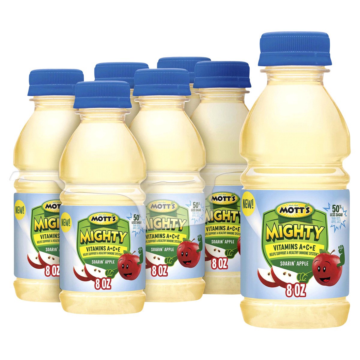 slide 1 of 7, Mott's Mighty Soarin' Apple Juice Drink bottles - 6 ct; 8 fl oz, 6 ct; 8 fl oz
