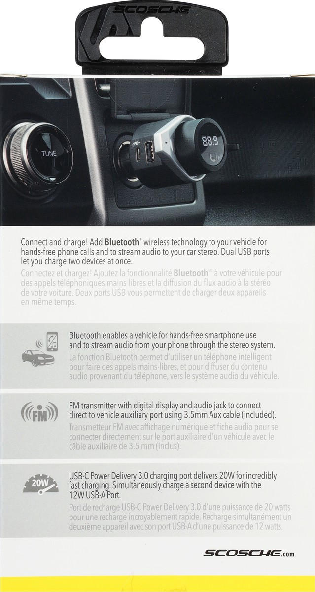 slide 7 of 9, Scosche BTFreq Universal Bluetooth Car Adapter Kit, 1 ct