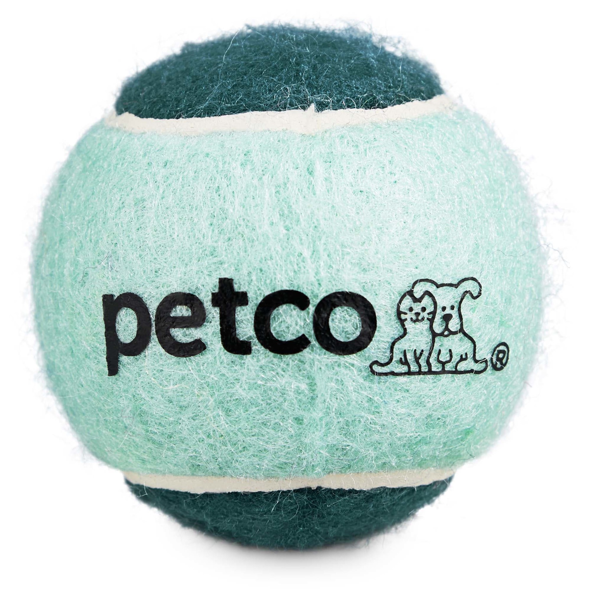 slide 1 of 1, Petco Tennis Ball Dog Toy in Teal, XS