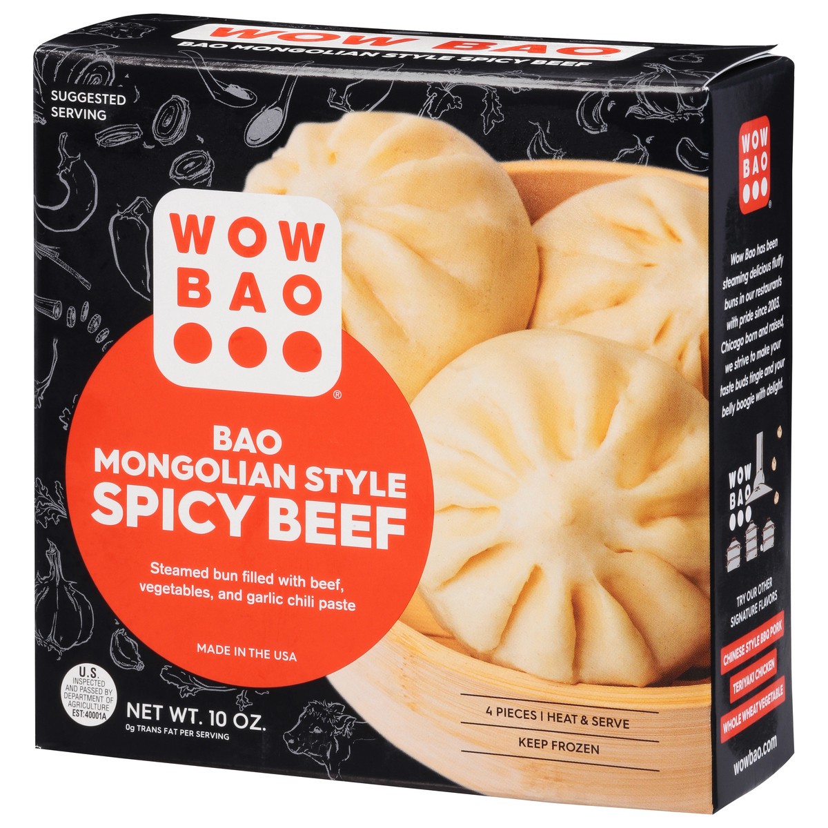 slide 9 of 9, Wow Bao Mongolian-Style Spicy Beef Bao 4 ea, 4 ct