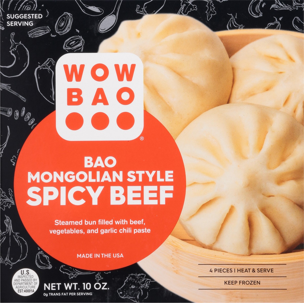 slide 5 of 9, Wow Bao Mongolian-Style Spicy Beef Bao 4 ea, 4 ct