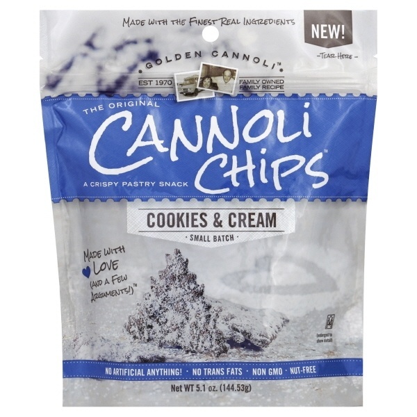 slide 1 of 1, Golden Cannoli Cookies & Cream Cannoli Chips, 5.1 oz