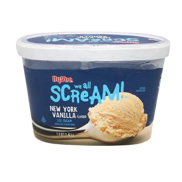 slide 1 of 1, Hy-Vee We All Scream New York Vanilla, 48 oz