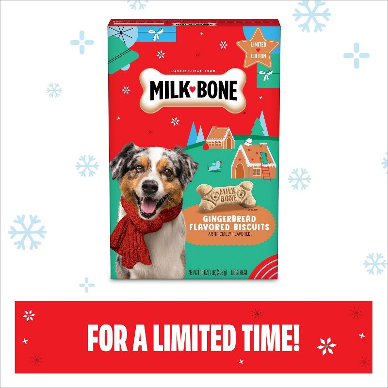 slide 5 of 11, Milk-Bone Gingerbread Flavor Crunchy Dog Treat Biscuits - 16oz, 16 oz