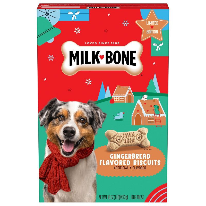 slide 1 of 11, Milk-Bone Gingerbread Flavor Crunchy Dog Treat Biscuits - 16oz, 16 oz