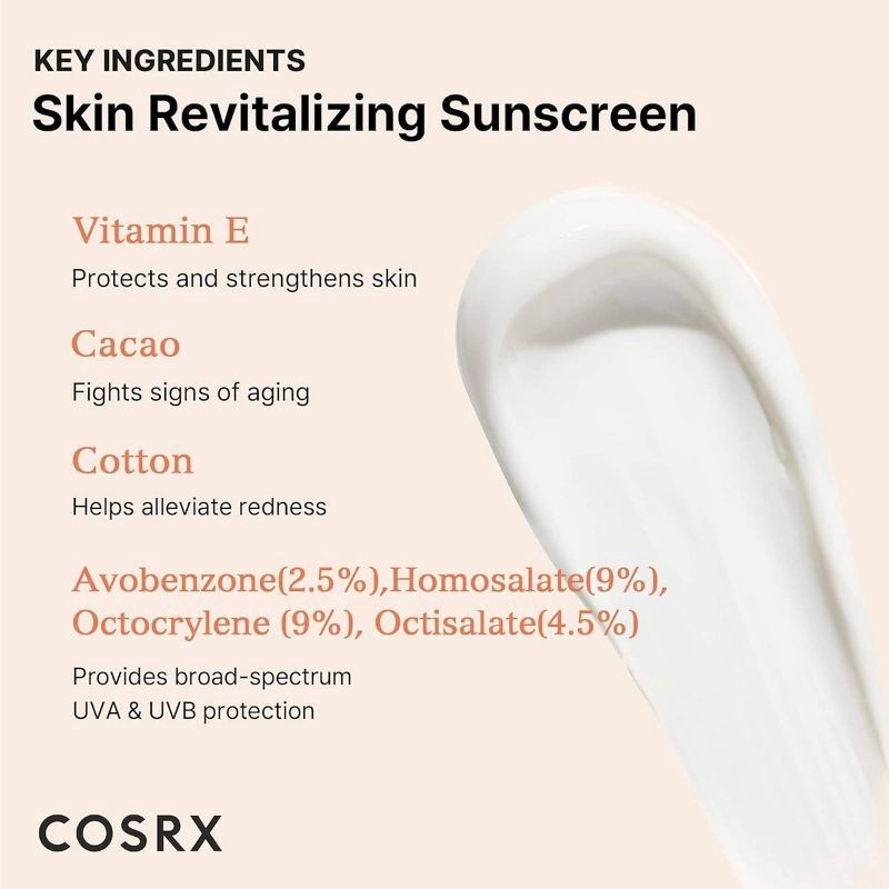 slide 3 of 5, COSRX Vitamin E Vitalizing Sunscreen - SPF 50 - Ulta Beauty, 1 ct