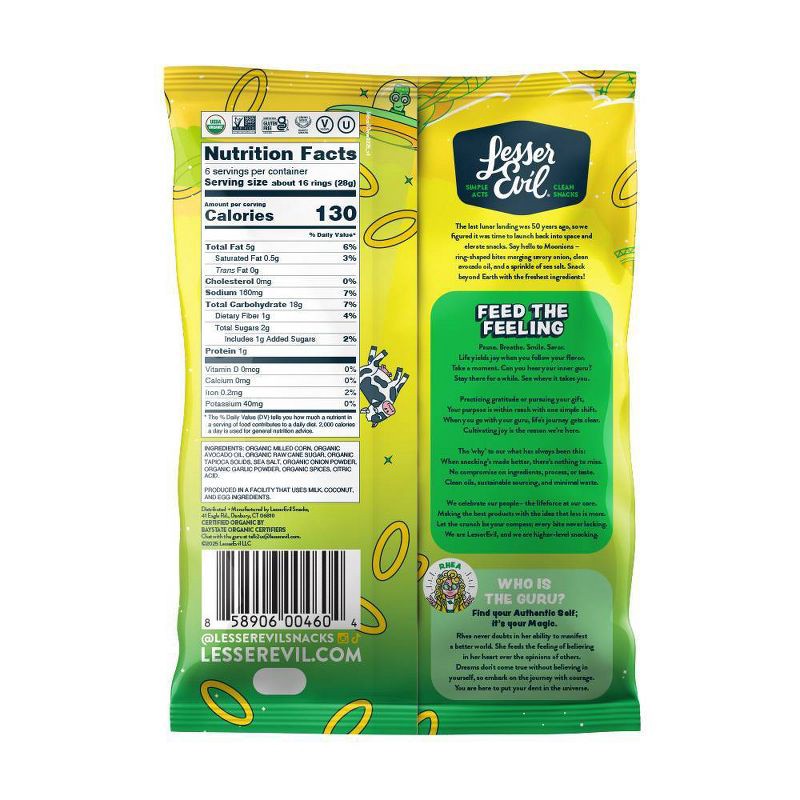 slide 2 of 3, LesserEvil Moonoions Intergalactic Onion Chips - 6oz, 6 oz