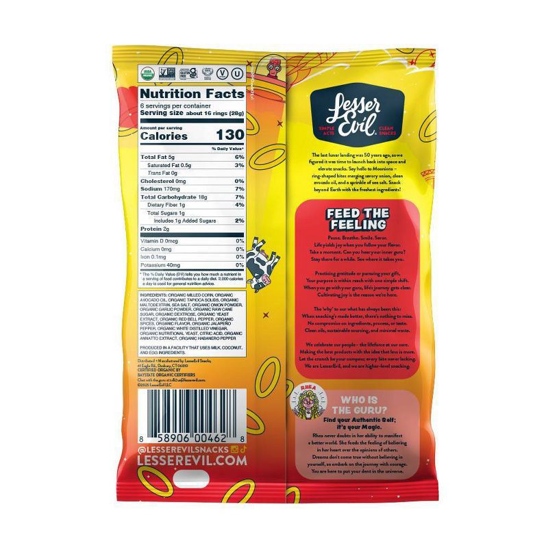 slide 2 of 3, LesserEvil Moonions Hyperspace Hot Onion Chips - 6oz, 6 oz