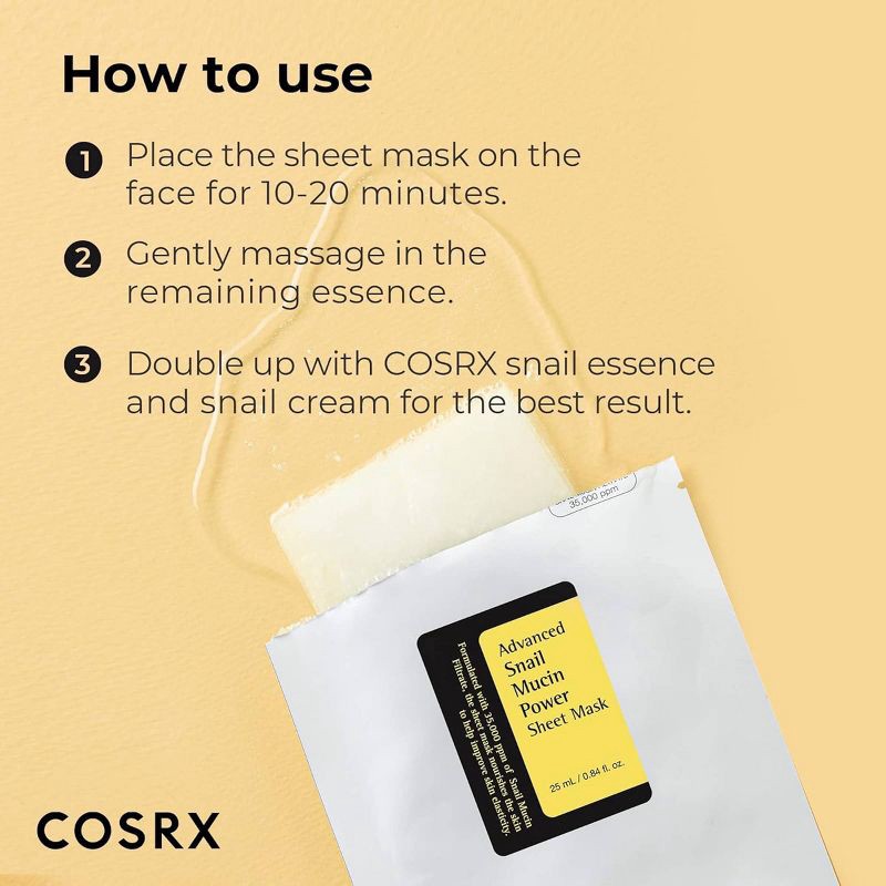 slide 5 of 5, COSRX Advanced Snail Mucin Power Sheet Mask - Ulta Beauty, 1 ct