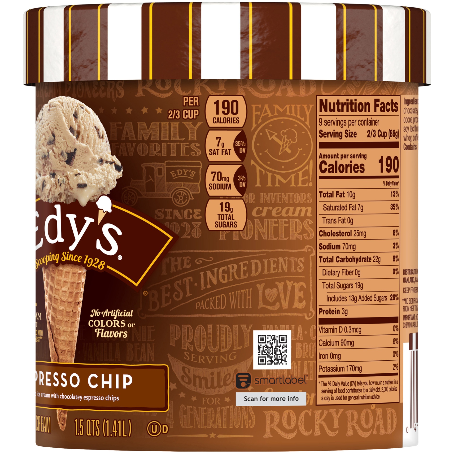 slide 5 of 6, Edy'S/Dreyer'S Grand Espresso Chip Ice Cream, 1.5Qt, 48 fl oz