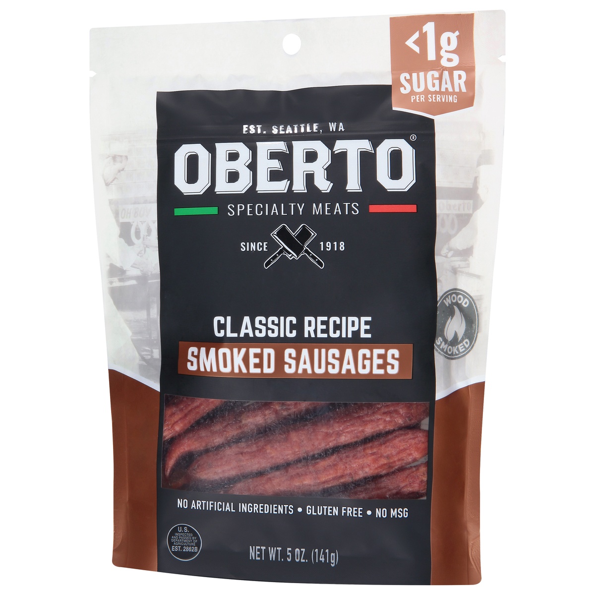 slide 3 of 9, Oberto Classic Recipe Smoked Sausages, 5 oz