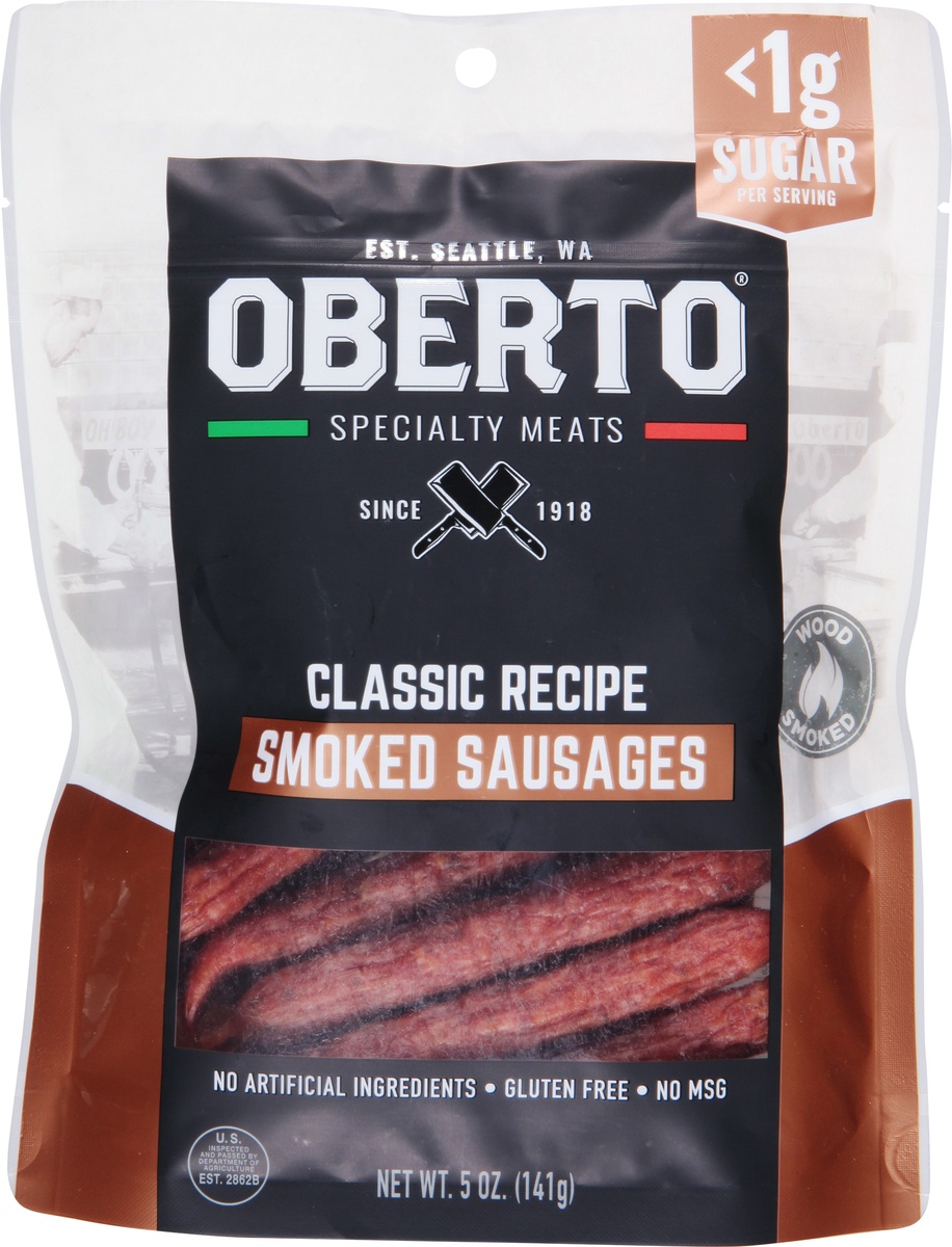 slide 6 of 9, Oberto Classic Recipe Smoked Sausages, 5 oz